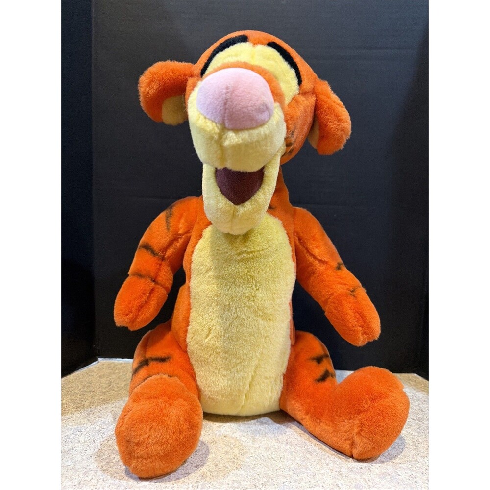 Disney World Plush Tigger Stuffed Animal Toy Orange Yellow Pink Nose Large 16" - Picture 3 of 6